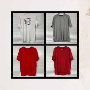 Under Armour Heat Gear Tee Shirts, Large